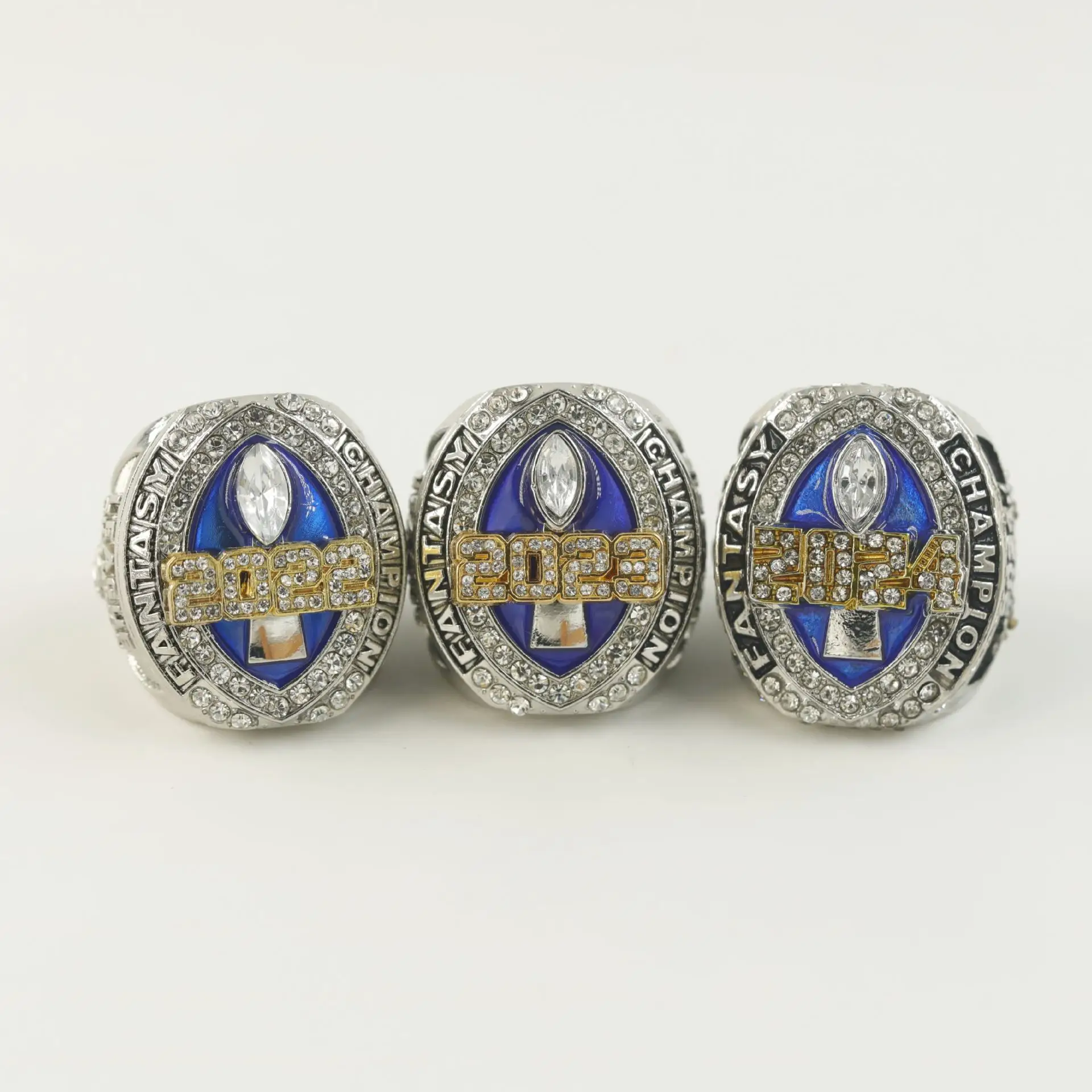 Anillo de campeonato de fútbol de fantasía FFL 2022 2023 2024 Premio trofeo para fanáticos Hombres Regalo Tamaño 8 -14