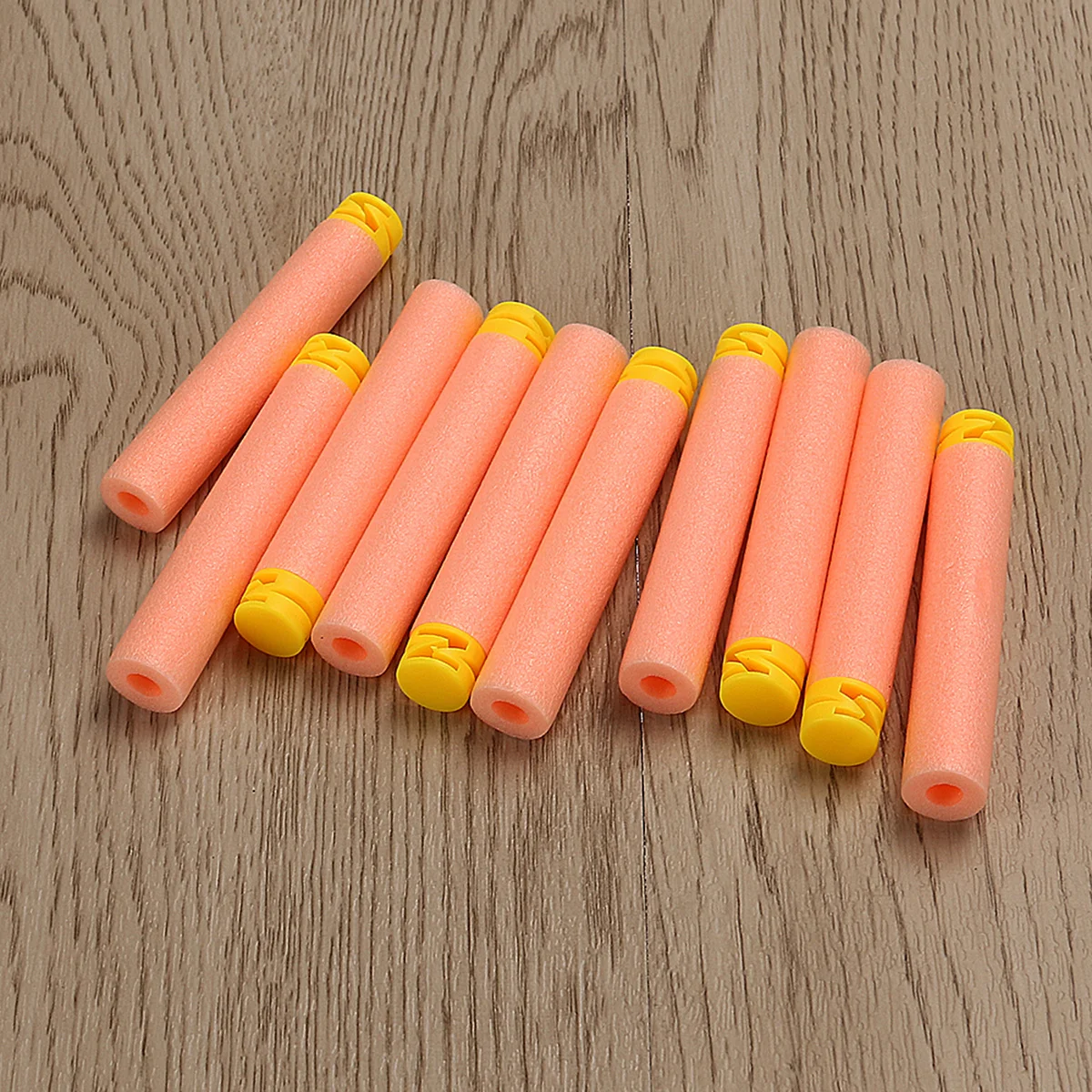 100 قطعة من السهام ذات الطرف الناعم على شكل حرف Z لسلسلة ألعاب الحرب للأطفال، متوافقة مع البلاستيك الصديق للبيئة باللون البرتقالي