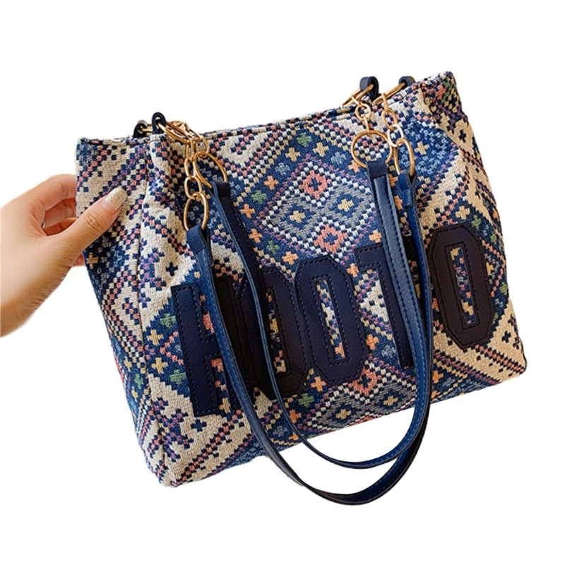 Bolso hombro estilo étnico retro Bolso playa bohemio Bolso hombro