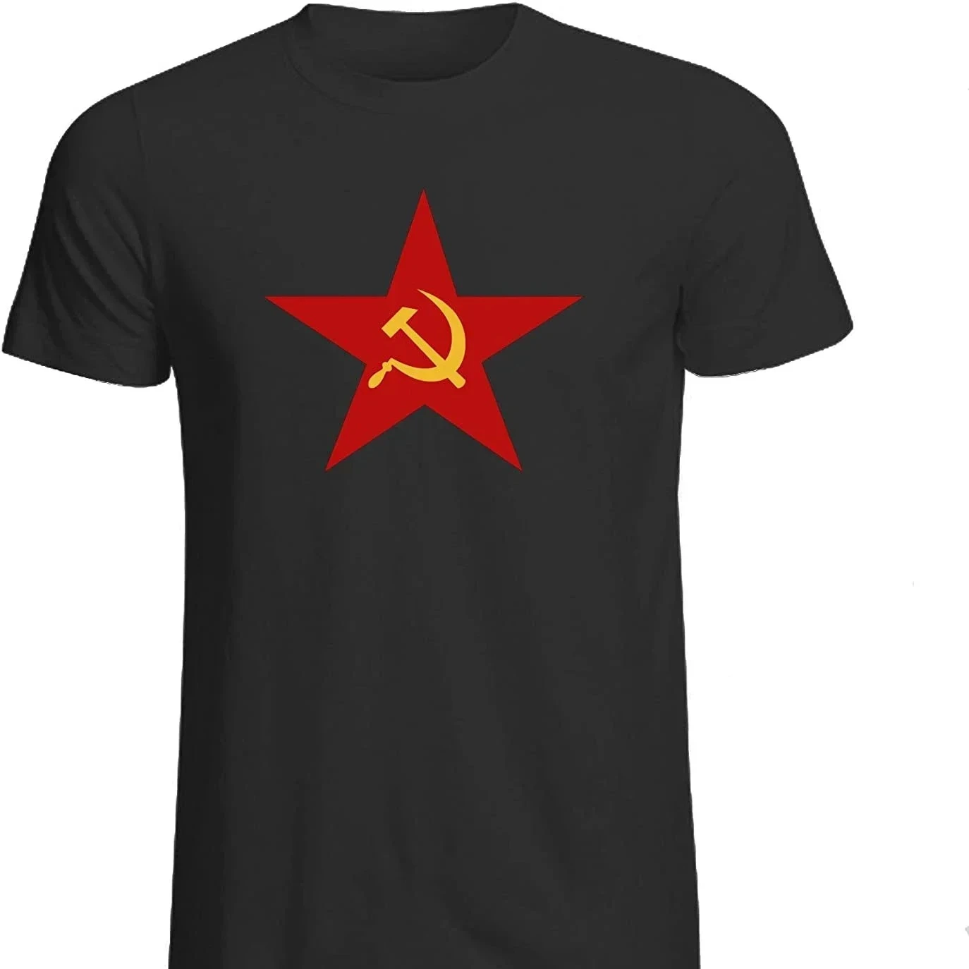 Russian Star Hammer & Sickle T-Shirt New 100% Cotton Short Sleeve O-Neck T-shirt Casual