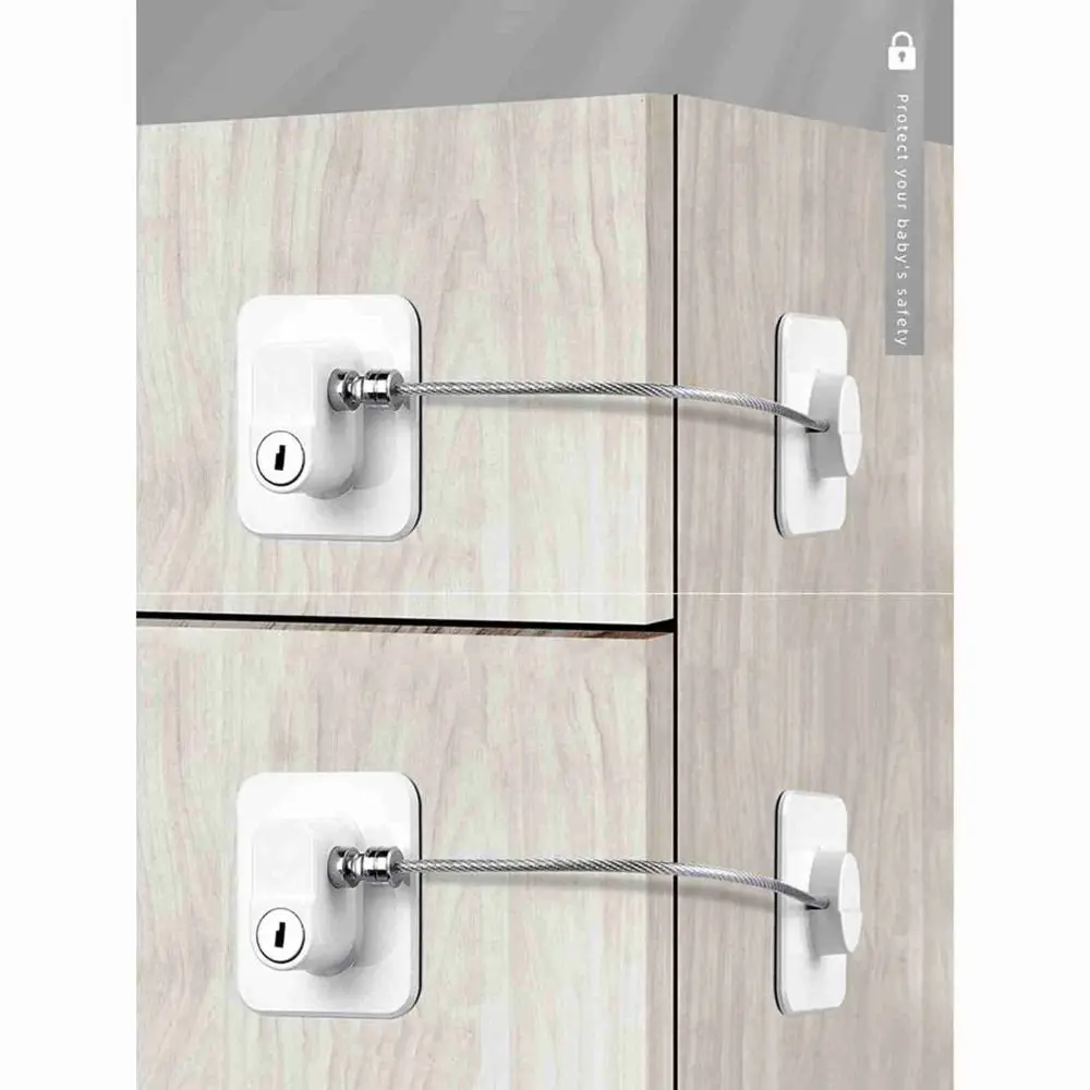 Sturdy Horizontal Square Window Restrictor Lock Non-drilling Black/White Proofing Latch Home Safety Latch Home Use