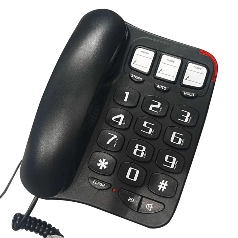 Loud Ringtone Landline Phone for Elderly Big Button Fixed Home Phone with Amplified Sound and Easy-to-Read Display E65A