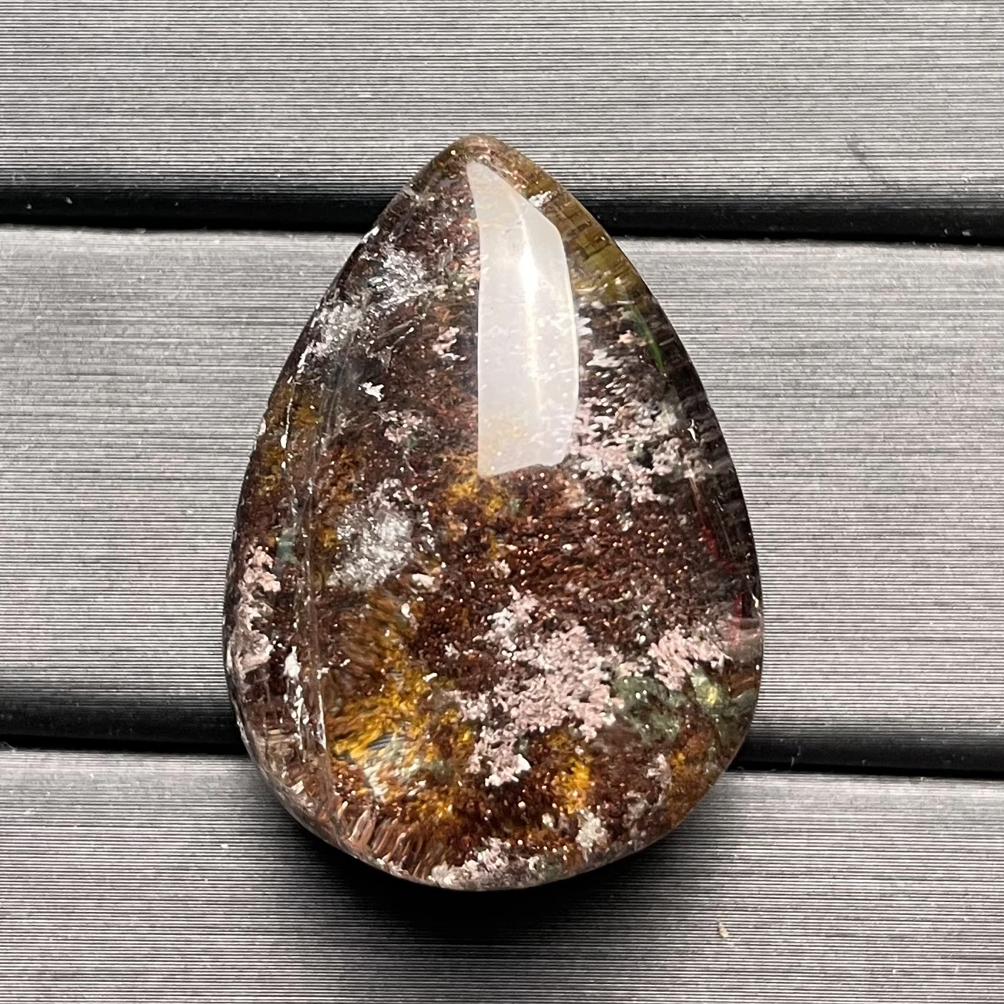 

Natural Crystal Pendant Green Phantom Jewelry Rock Decoration Rough Polished Quartz Stone Healing