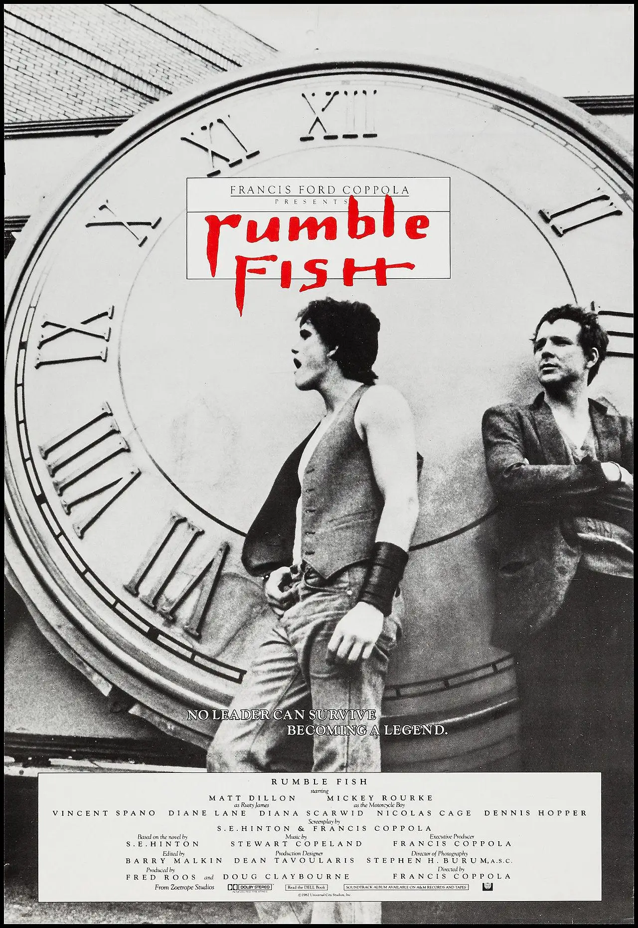 Film Rumble Fish (1983) Rusty James Wandposter Wanddecoratie Rome Decoratie