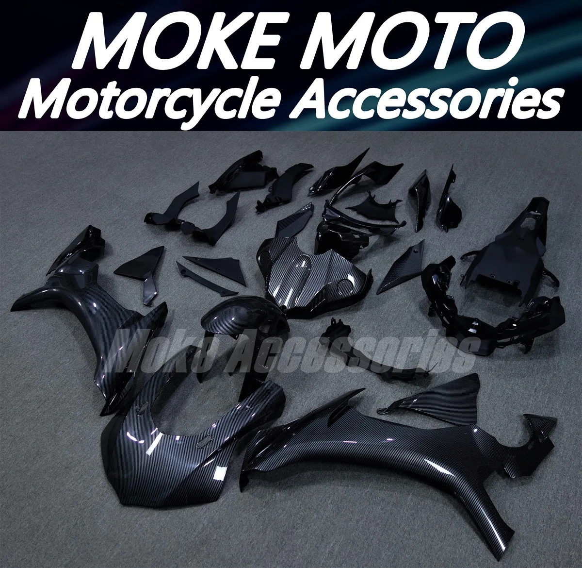 Moke moto Motorcycle Fairings Kit Fit For Yzf R1M R1 2015 2016 2017 2018 2019 Bodywork Set Abs Injection Carbon fiber pattern