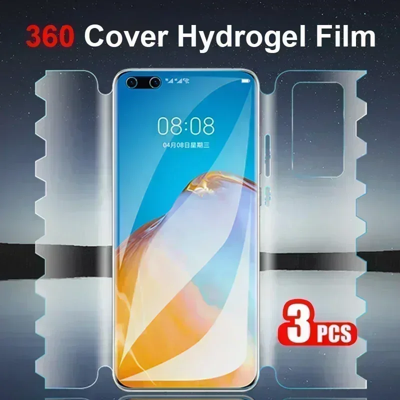 

360 Hydrogel Film For Huawei P40 P30 P50 P60 Pro Lite Soft Screen Protector for Huawei Nova 10 9 8SE Mate 20 Pro Front Back Film