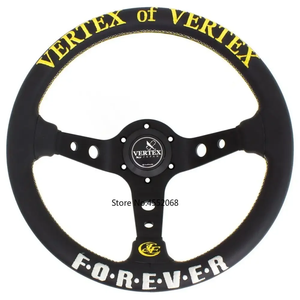 

13 дюймов, Гоночное черное рулевое колесо FOREVER JDM из натуральной кожи для дрифта