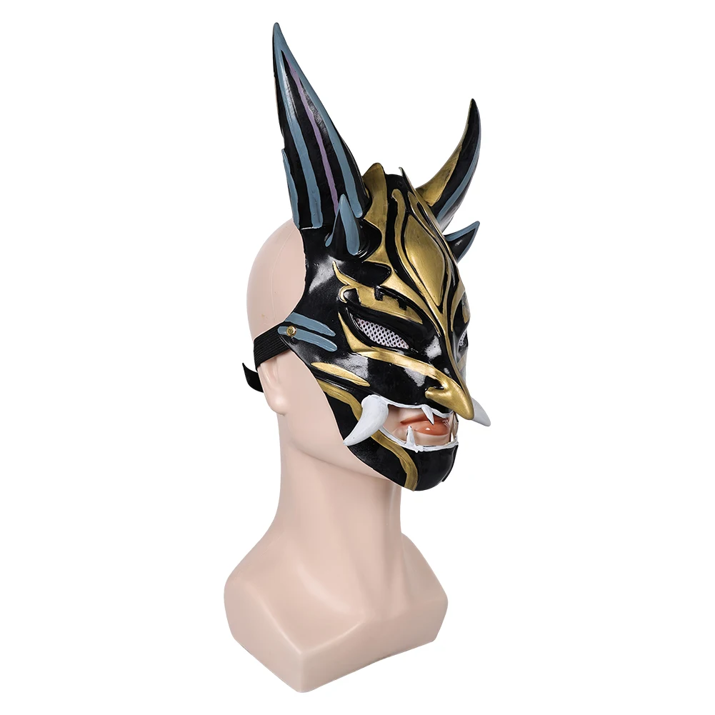 Xiao Cosplay Costume para Homens Adultos, Máscaras de Látex, Game Genshin Impact Disfarce, Capacete Masquerade, Halloween Party Headwear, Adereços