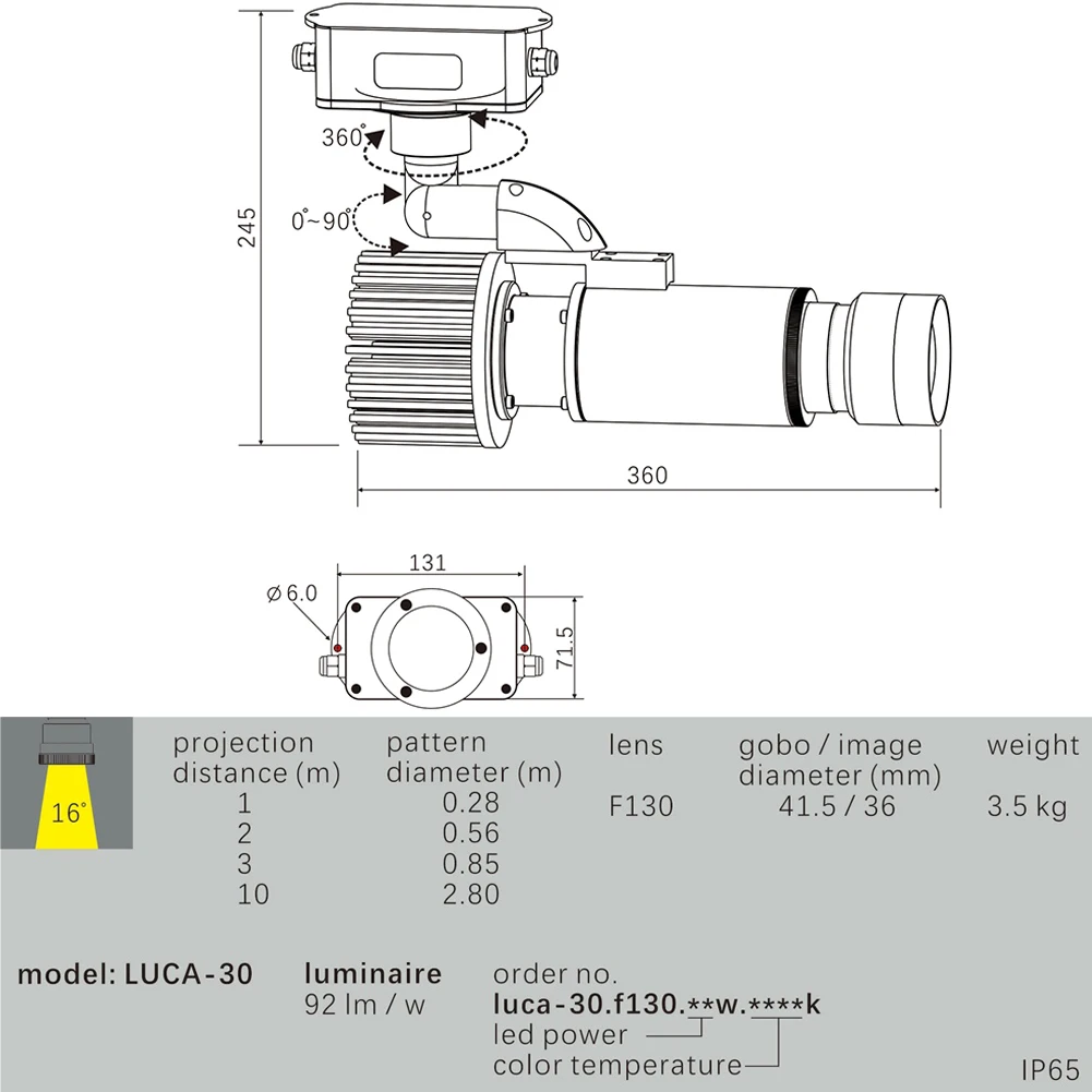 30W Waterproof Custom Pattern Projection Light - Adjustable Outdoor Logo Projector for Shop, Park, Event Decor | High-Brightness