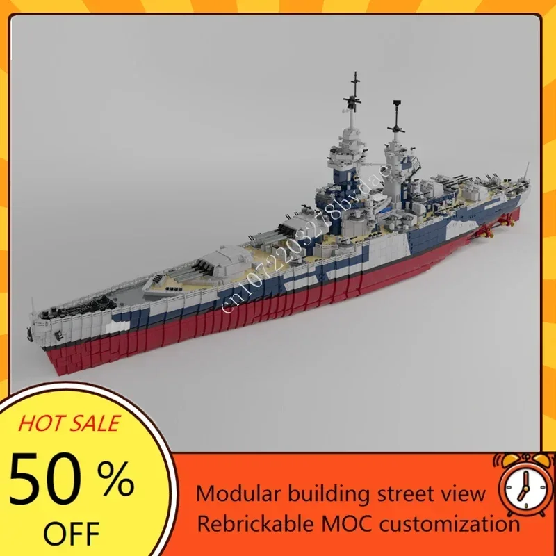 

10803 шт. MOC французский линкор Richelieu, пазлы на заказ, модель военного корабля, технический набор, сделай сам, сборка, креативная игрушка, рождественский подарок