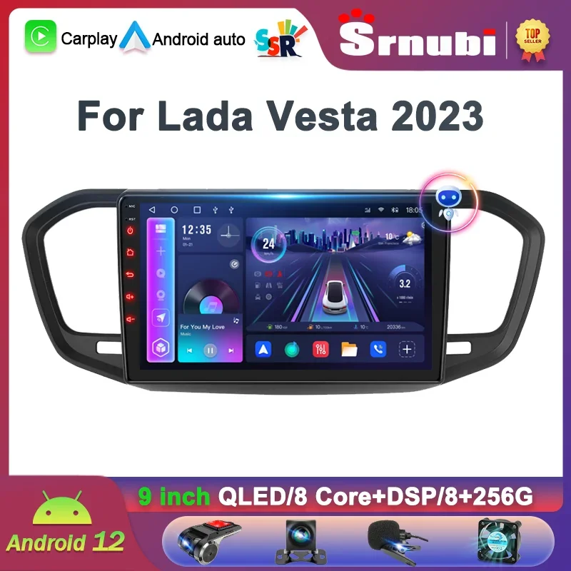 

Srnubi Android 12.0 Car Radio for Lada VESTA 2023 Carplay AUTO 2 Din Multimedia Player Video GPS DSP 4G WIFI Head Unit