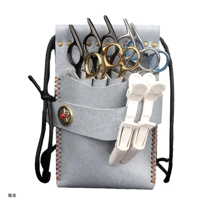 D0UD Stylist Scissors Comb Holder Hair Care Styling Tools PU Hairdressing Tool