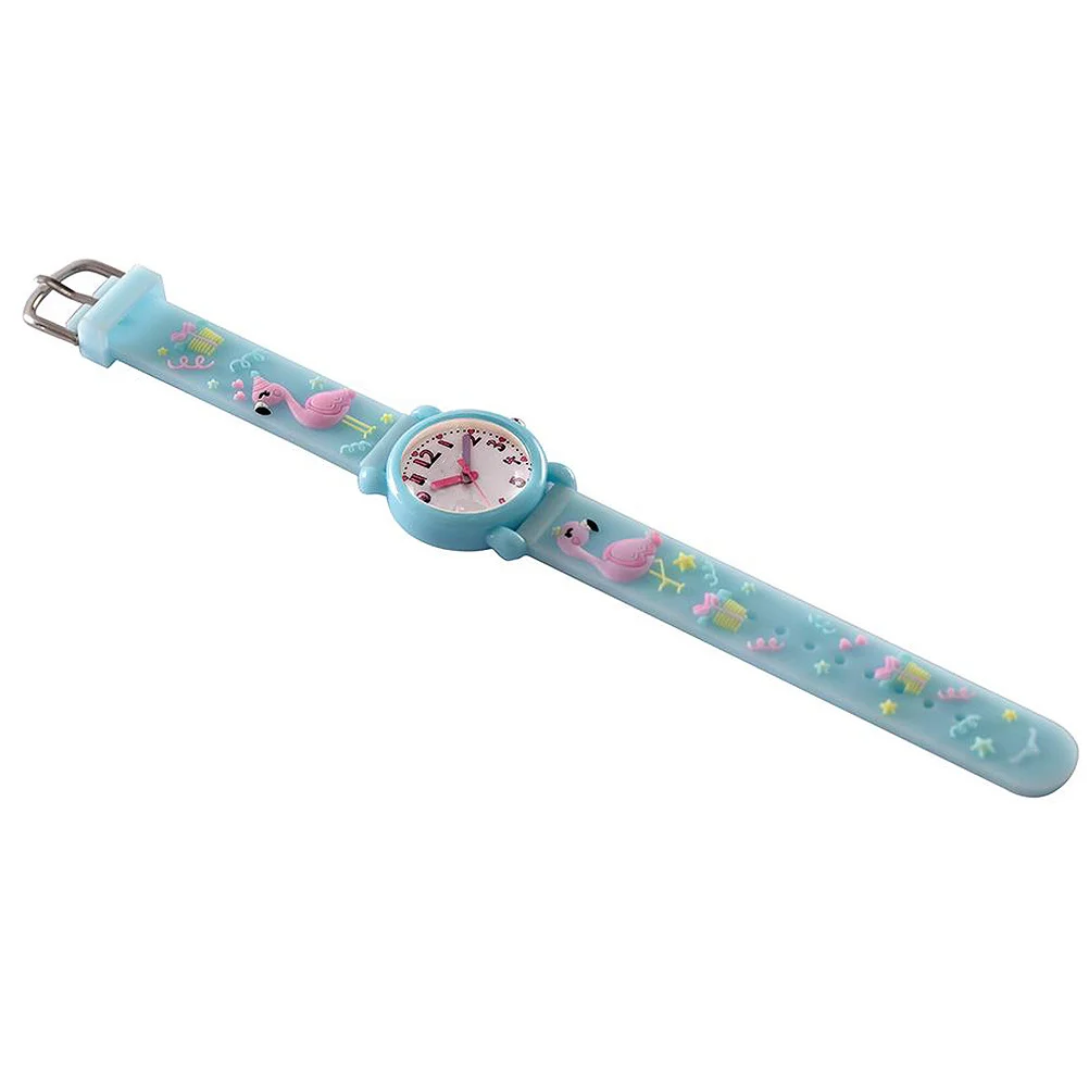 1Pcs Children's Wrist Watch Cute Flamingo Pattern 3D Creative Waterproof Fashion Kids Timepiece Sky- Watch