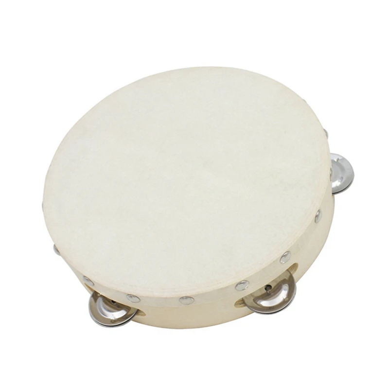 8Inch Hand-Operated Bell Drums Orff Percussion Instruments Children's Dance Teaching Aids Hand Clapping Drums