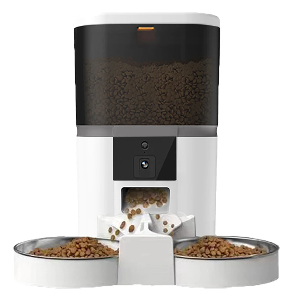 4L Automatische Kat Feeder Slimme Huisdier Feeder Voor Katten Kleine Honden Voedsel Dispenser Met Camera Recorder Timing Kwantitatieve Dubbele Kom