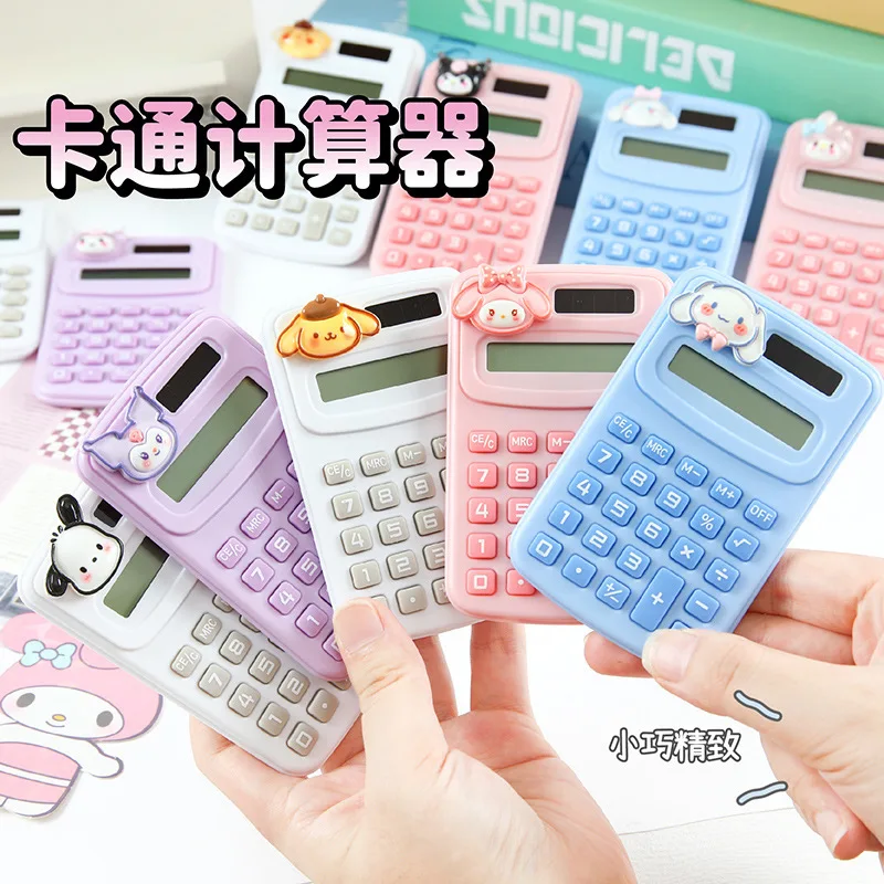 

Sanrio Anime Cinnamoroll Kuromi My Melody Calculator Portable Student Learning Arithmetic Auxiliary Tools Cartoon Mini Counter