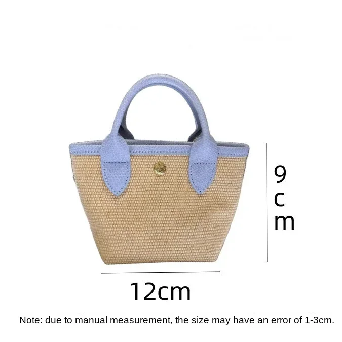 Straw bag Embroidery bag Braided bag Mini shoulder bucket bag Straw dumpling bag Crossbody bag women\'s shoulder bag