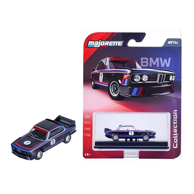 Majorette 1:64 Diecast Auto Collectie Prachtige BMW 3.0 CSL, BMW M3, Nismo 400R, Lamborghini Murcielago met Vitrines