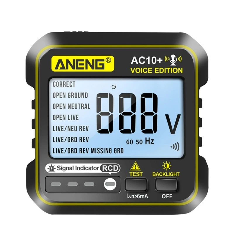 Outlet Tester Advanced Receptacle Tester with Voltage-Display 250V Power Sockets Automatic Electric Circuit Polarity