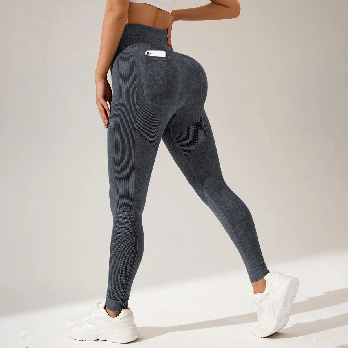 Dames Gymleggings met zakken Elastische fitness Atletische training Yogabroeken Oefening Leggins Outdoor Sportleggings