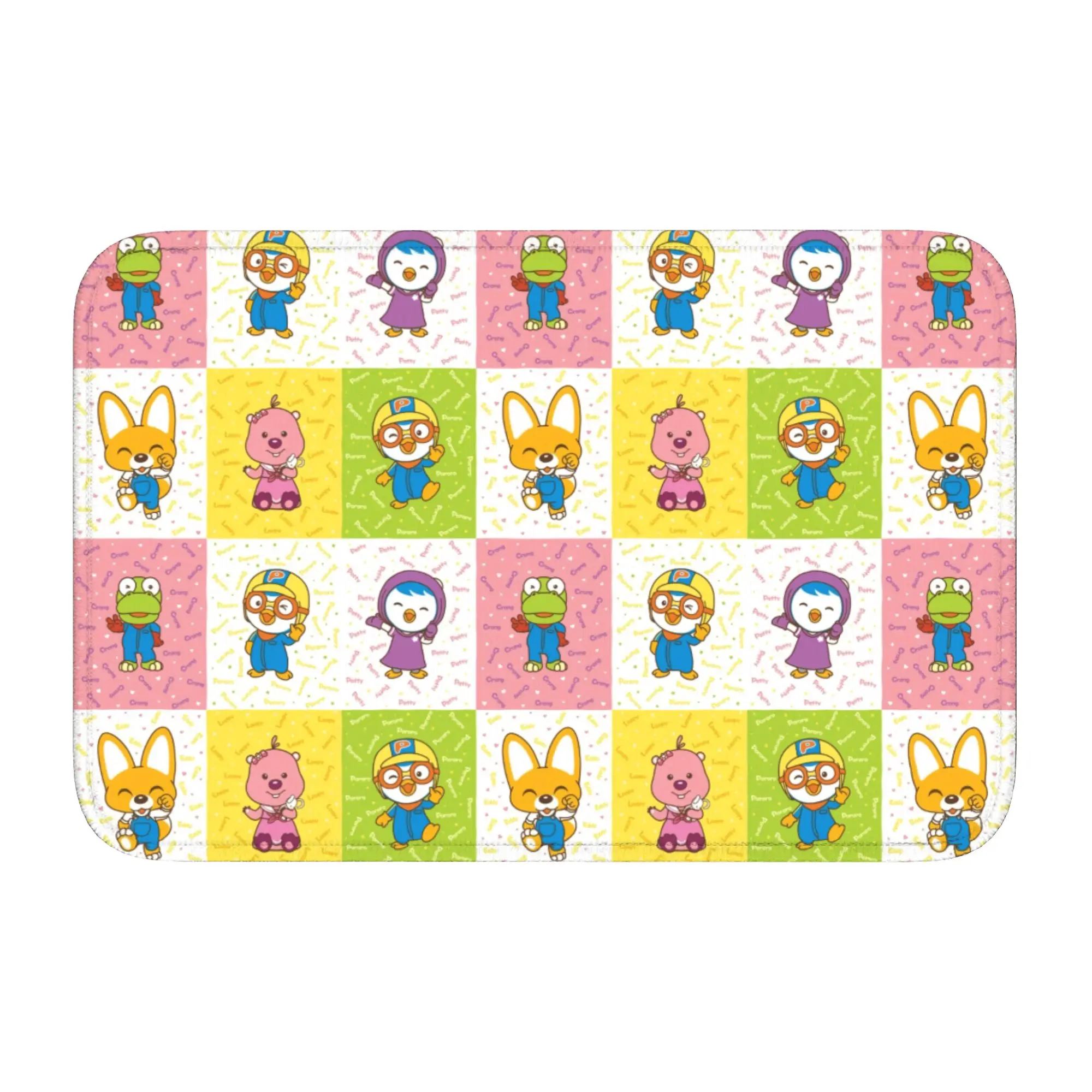 Custom Pororo The Little Penguin  Doormat Anti-Slip Bathroom Kitchen Mat Garden Garage Floor Door Entrance Carpet Rug