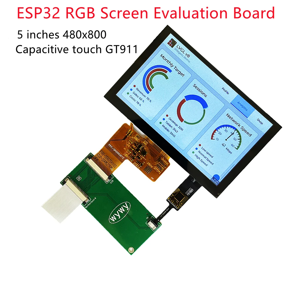 

ESP32 S3 RGB Screen Evaluation Board 5 inch Capacitive Touch