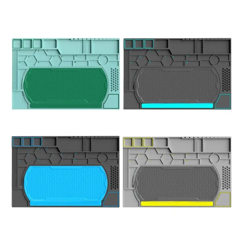 Heat Resistant Silicone Repair Mat Anti-Slip Magnetic Soldering Mat High Temperature Resistant Dual Measurement Ruler