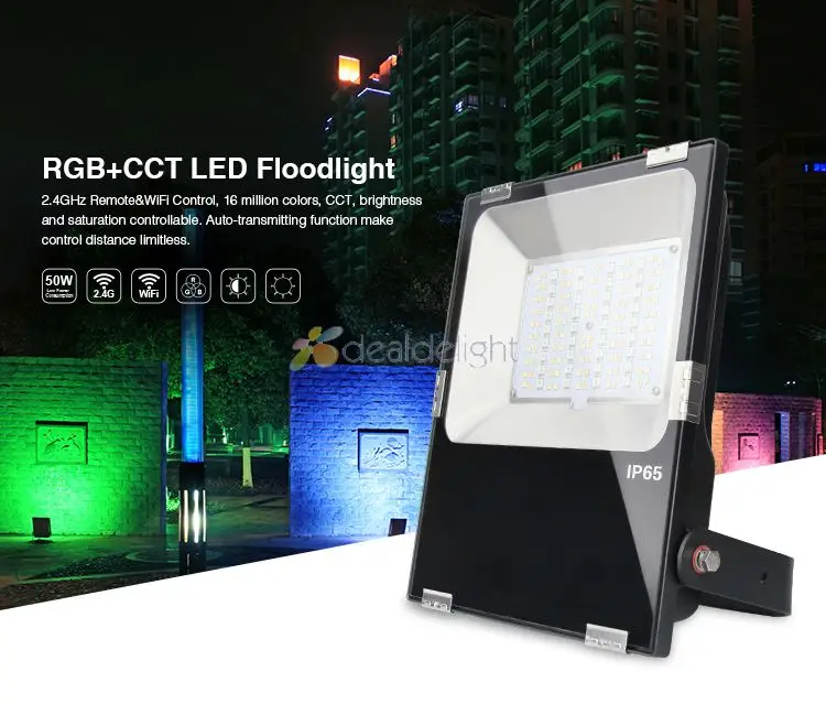 Imagem -04 - Miboxer 50w Rgb Mais Cct Led Holofote Futt02 Ip65 Luzes de Paisagem à Prova Dágua Ac85260v 2.4g rf Controle Remoto Wif App