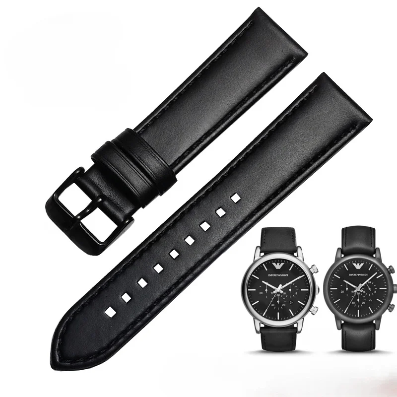 Waterproof Cowhide Watchbands for Armani AR1828/1970/1732/1918/2075 for Men Original Watch Strap 20mm 22mm