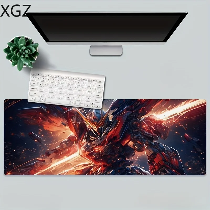 PC Mecha Style Gaming Mouse Pad Large Keyboard Desk Pad Suitable for Men and Women Home Washable Anti-Slip Fine Sewing Edge