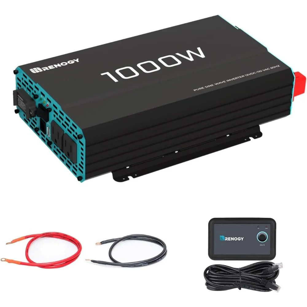 

Renogy 1000W Pure Sine Wave Inverter 12V DC to 120V AC Converter for Home, RV, Truck, Off-Grid Solar Power 110V