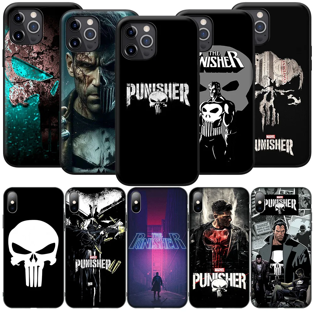 SO163 The Marvel Punishers Skull Cover Phone Case for Xiaomi Redmi Note 11 11s 10 10s 9 9s 10t 8T 8 7 6 Pro Max