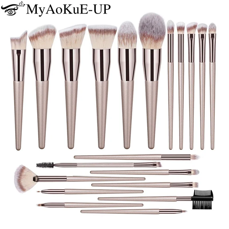 4/10/14/20 pçs conjunto de pincéis de maquiagem fundação corretivo sombra de olho em pó blush mistura compõem pincéis feminino ferramenta de beleza cosmética