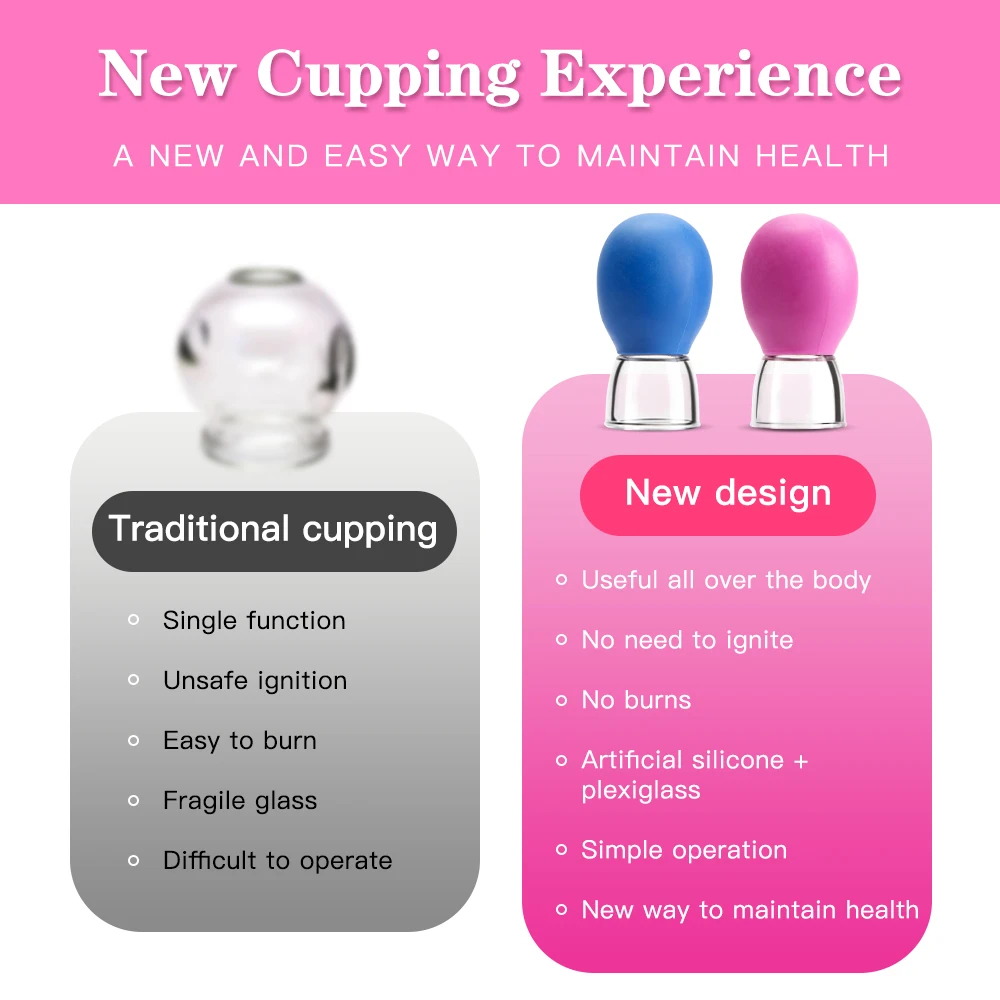 Silicone vácuo cupping massagem frascos anti celulite massagem facial ventosas rosto pescoço elevador raspagem da pele guasha anti rugas