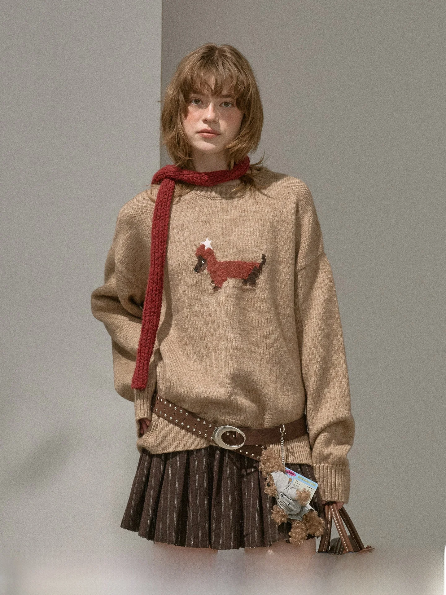 

Мягкий вязаный свитер DIDDI MODA с длинными рукавами и круглым вырезом, свободный праздничный женский пуловер, зимний модный свитер в нежном стиле