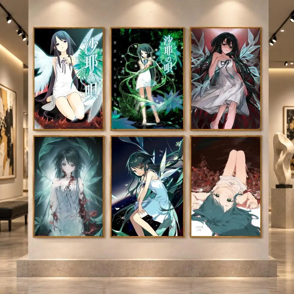 Horror Game S-Saya No U-Uta Poster Stickers Self-Adhesive Mural Wall Art Decals for Bedroom Living Room Home Painting Decor Gift