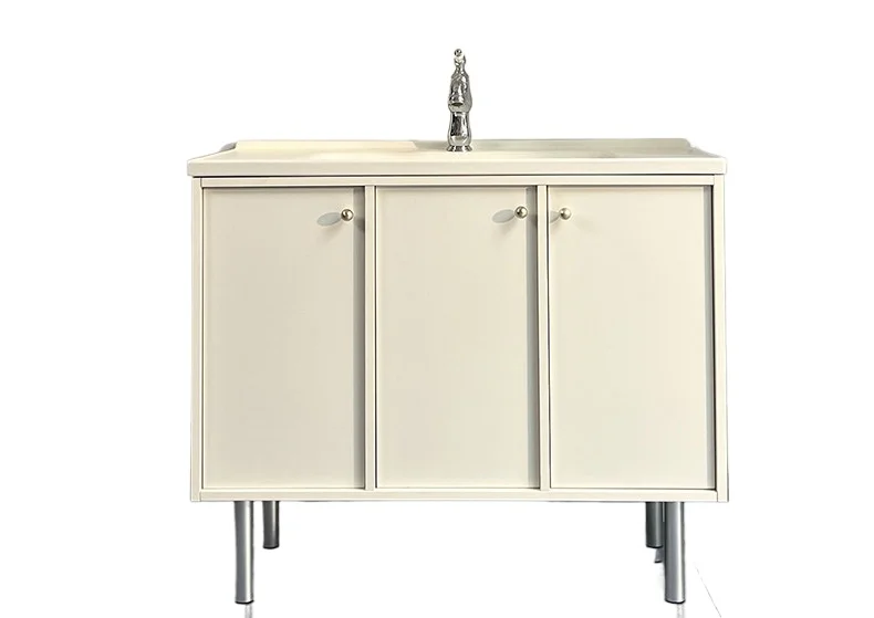All-aluminum Honeycomb Aluminum Bathroom Cabinet Cream Skin Feeling Integrated Basin French Toilet Wash Basin Cabinet