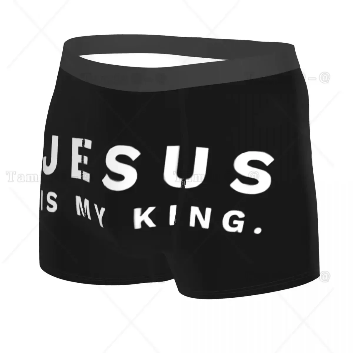 Custom Jesus Is My King Boxers Shorts Panties Male Underpants Stretch  Religious Christian God Briefs Underwear