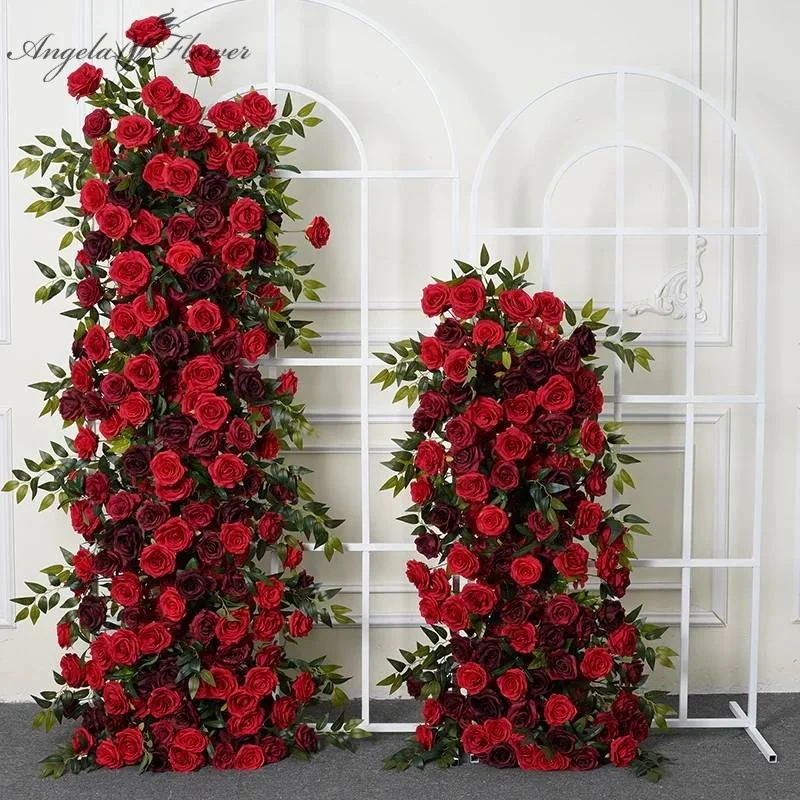 Angela Angela A7764 Artificial Red Burgundy Rose Greenery Wedding Backdrop KT Board Floral Arrangement Decoration Event Party Props - Aliexpress Deal