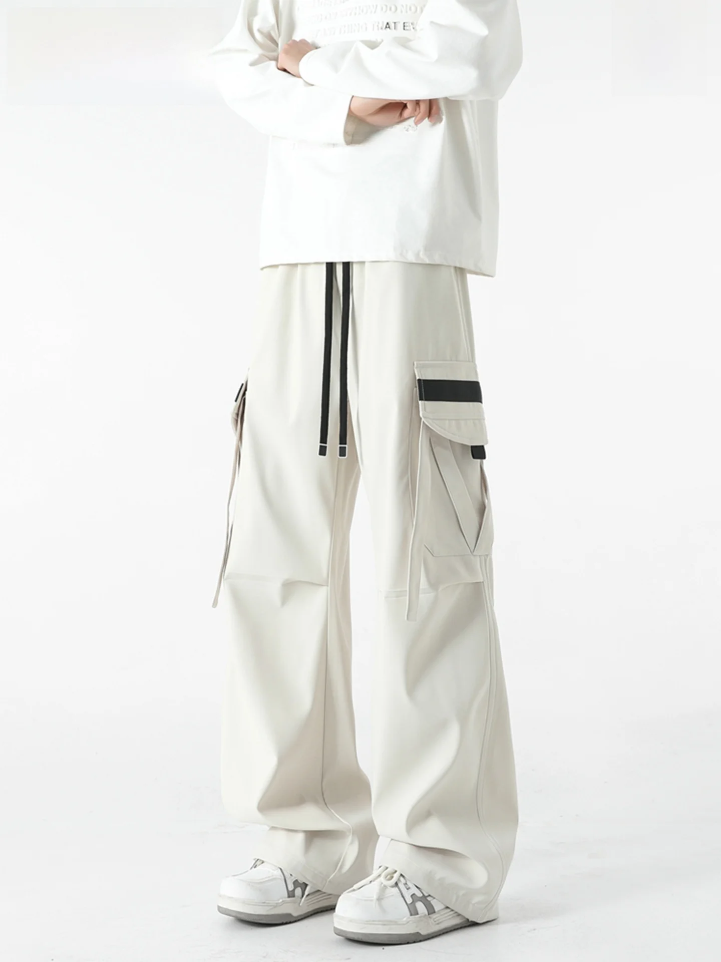 

Мужские повседневные брюки Wassup Dozen в стиле американской уличной моды, универсальные рабочие брюки с широкими штанинами, свободные спортивные брюки для весны и осени