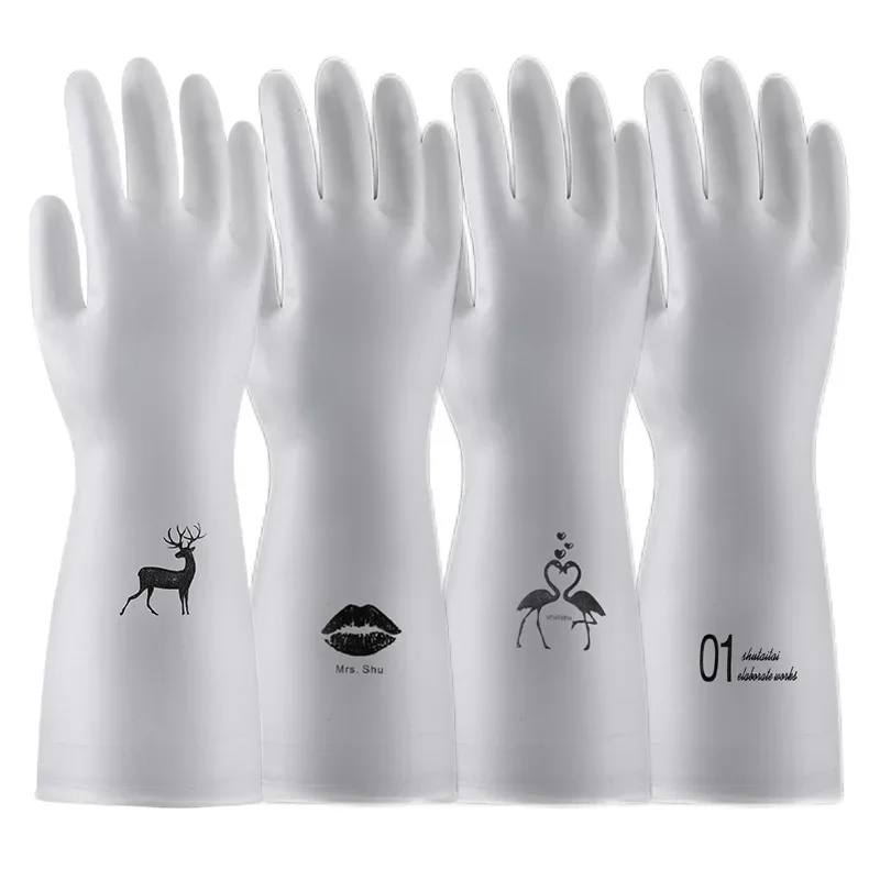 

New Household Cleaning Kitchen Dishwashing Gloves Washing Clothes Waterproof Plastic Rubber Rubber Gloves Pink Gloves