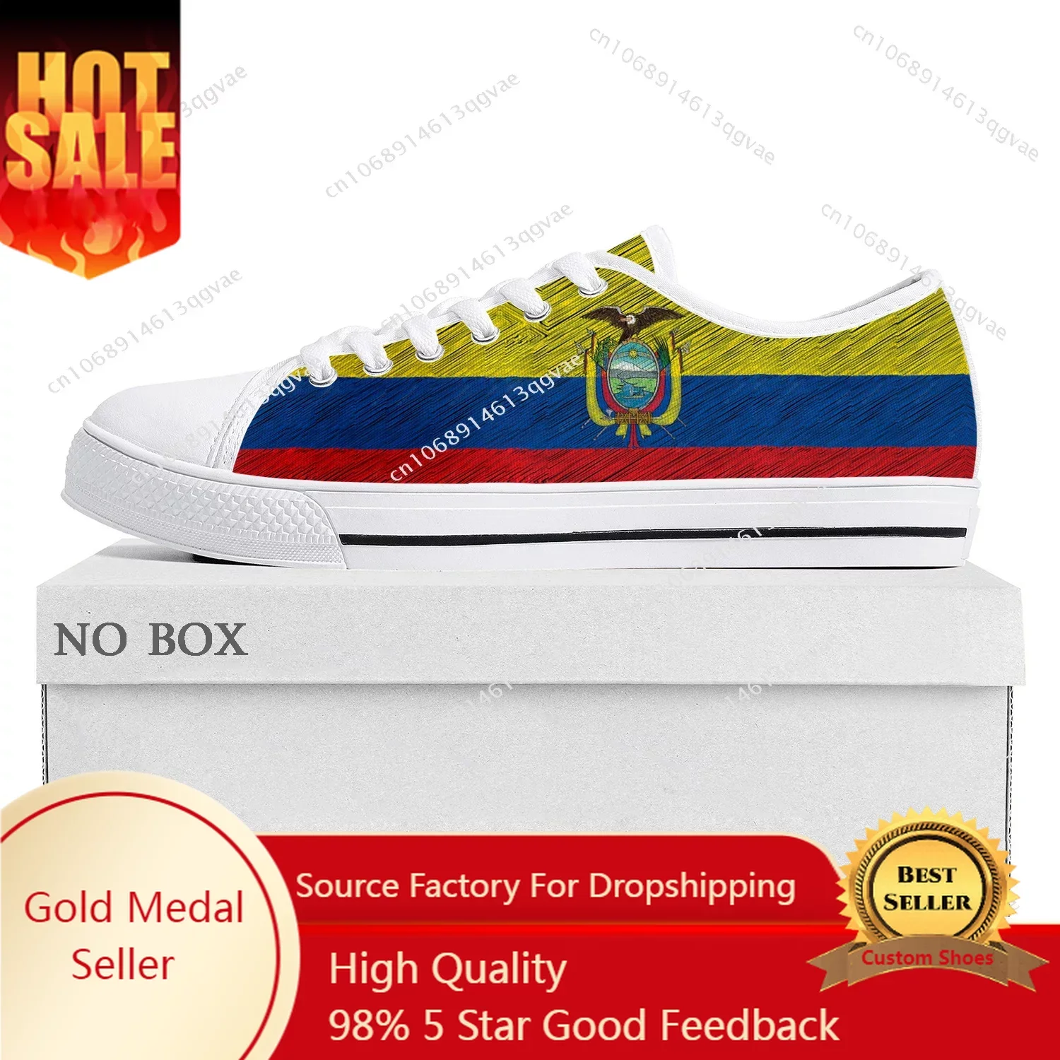 

Ecuador Flag Low Top High Quality Sneakers Mens Womens Teenager Canvas Sneaker Ecuador Prode Casual Couple Shoes Custom Shoe