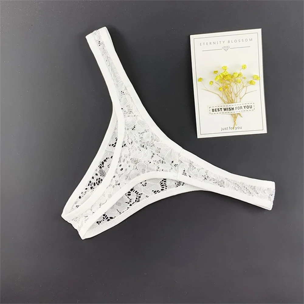 M-XXL de talla grande con espalda en T, ropa interior Sexy para hombre, Tanga de encaje, Tanga de malla transparente, Tangas masculinas transpirables para amantes