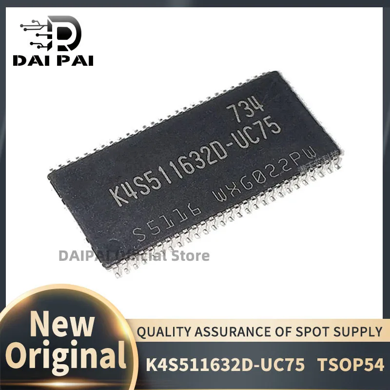 (10-50piece) 100% New original K4S511632D-UC75 K4S511632D TSOP-54 64M SDRAM Chipset