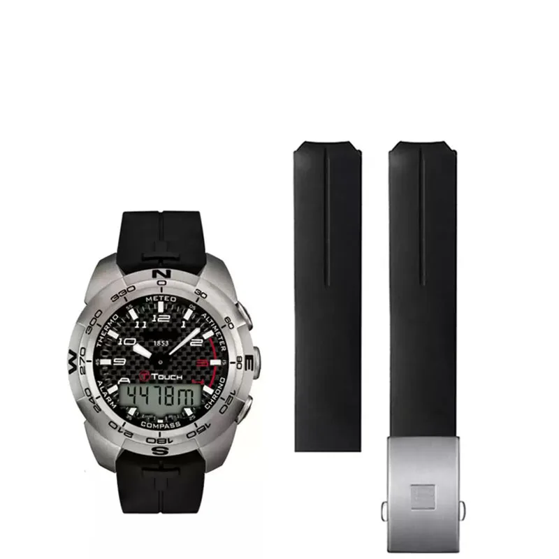 Silicone strap For Tissot 1853 Tengzhi T-Touch original T013 rubber watch band T047T081T33 Men's Bracelet accessories 20mm 21mm