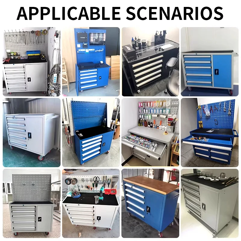 Modular Tool Cabinet Five-Drawer/Single-Door Tool Cabinet With Brake Wheels Industrial-Grade Heavy-Duty Tool Cart(Customized)