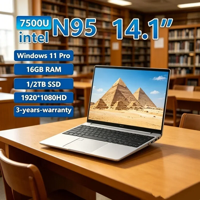 

2026 Eldritch 14.1" Laptop N95 FHD IPS 120Hz Brilliant Unblurred Screen SSD Dainty Keypad Fingerprint Assure Unlock