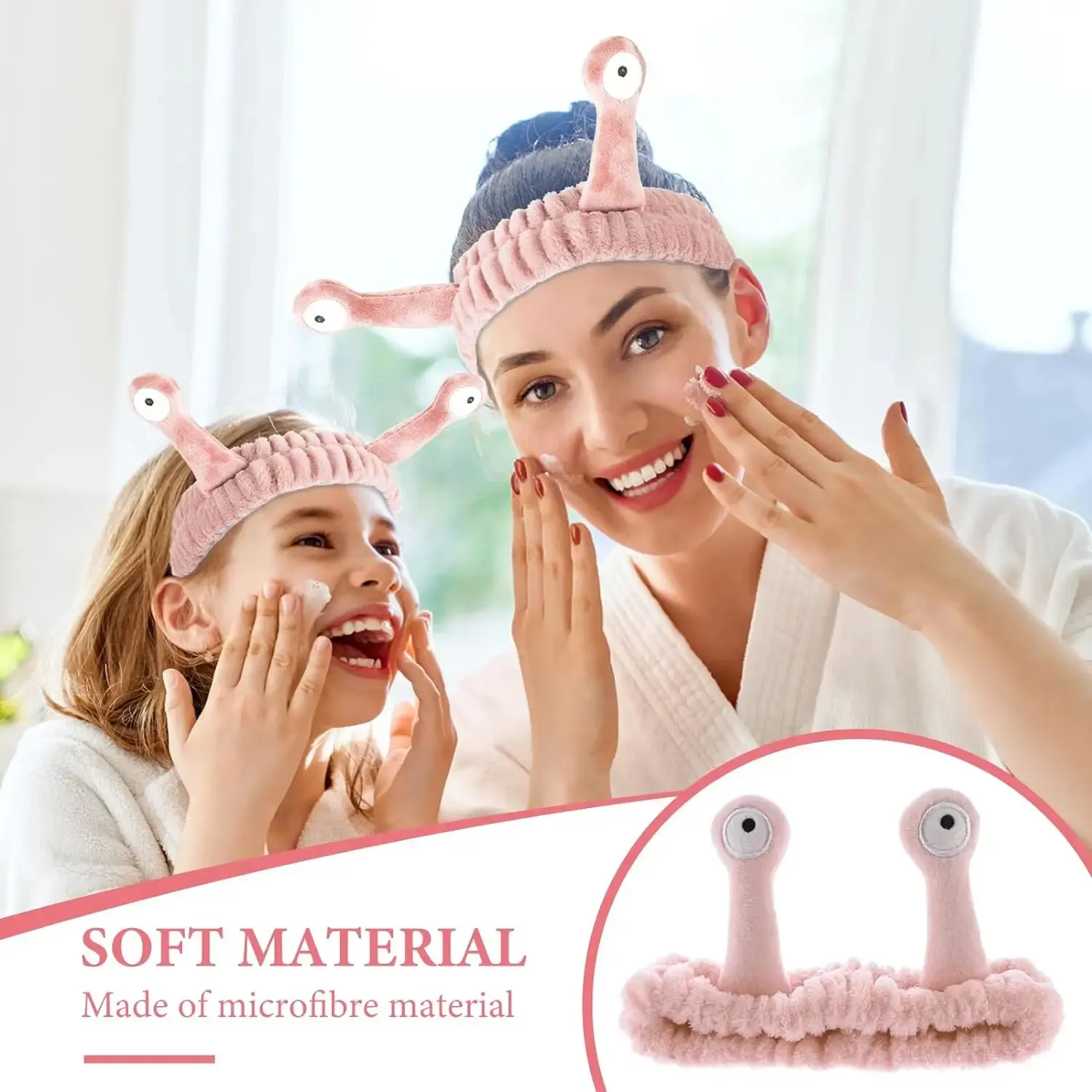 Face Wash Snail Headband Cartoon Cute Coral Fleece Elastic Spa Hair Bands Skincare Makeup Beauty Shower Yoga Sports Headwear