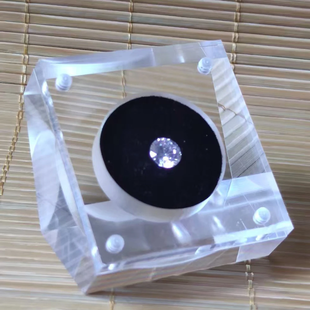 

Transpaent Gemstone Jewelry Storage Box Gem Display Stand Loose Diamond Zircon Box Bare Stone CVD Packaging Box Showcase