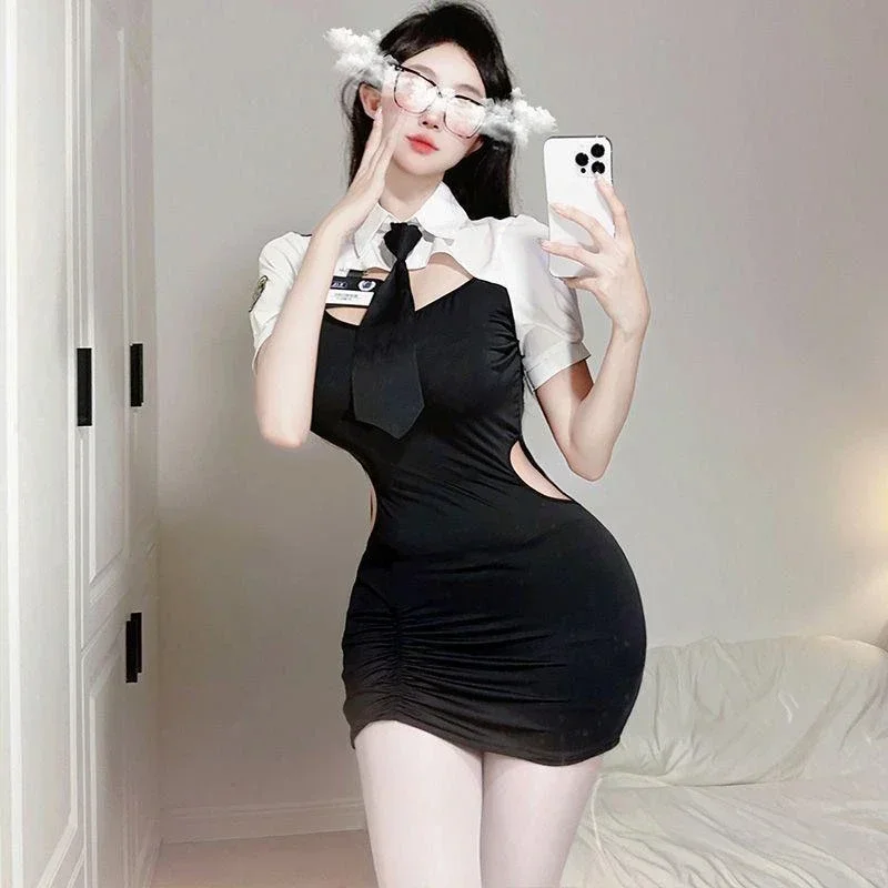 Sexy Lingerie Police Officers Uniform Dress Women Sex Stewardess Costumes Cosplay Underwear Clubwear Police Outfits Passion Suit